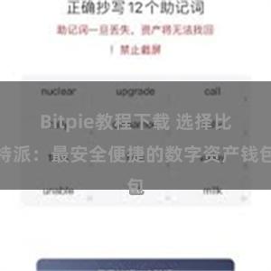 Bitpie教程下载 选择比特派：最安全便捷的数字资产钱包