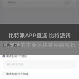 比特派APP直连 比特派钱包支持的主要区块链网络解析