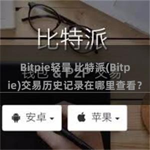 Bitpie轻量 比特派(Bitpie)交易历史记录在哪里查看？